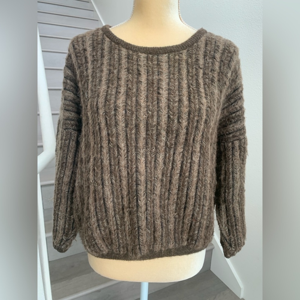 Vintage Sidonie. S Brown Mohair Wool Sweater